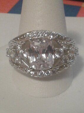Bella Luce Rhodium Plated Ring 6.08ctw. Size 10